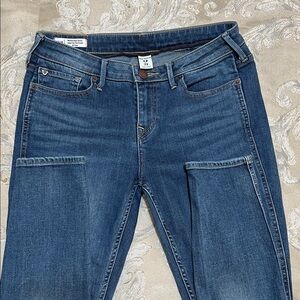 True Religion Women's Classic Blue supper skinny jeans.